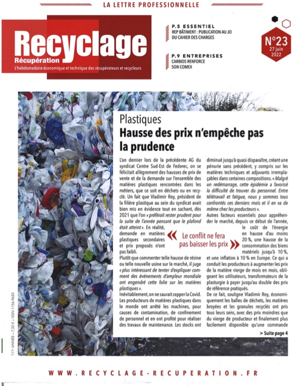 Interview de Vladimir Roy, Recyclage et Récupération N°23, 27 juin 2022